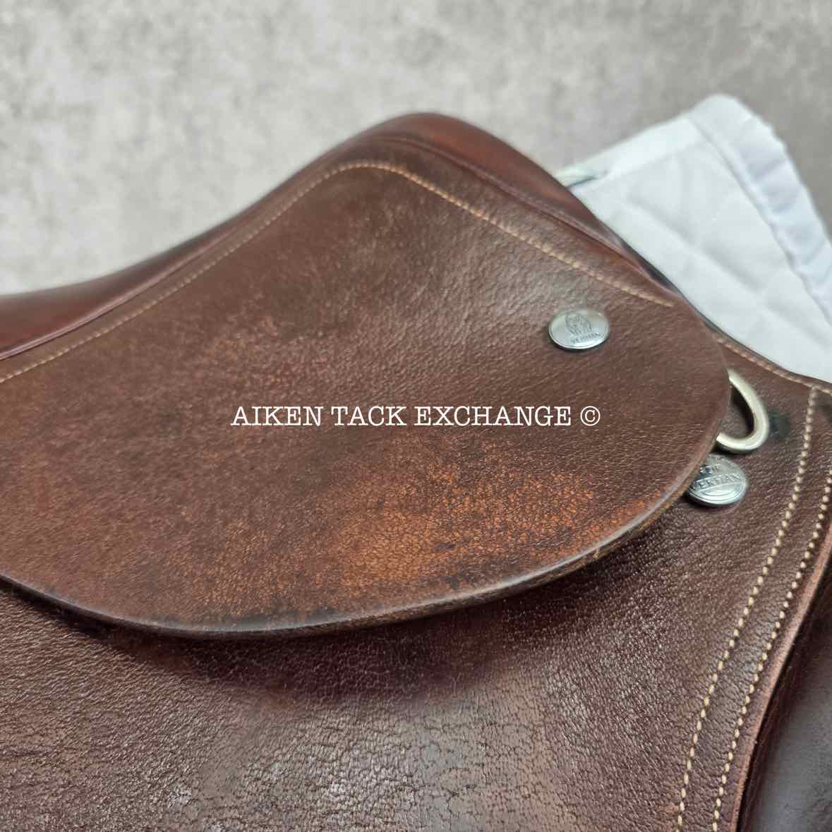 Verhan Todd Minikus Close Contact Jump Saddle, 16.5" Seat, MW/W Tree, Wool Flocked Panels
