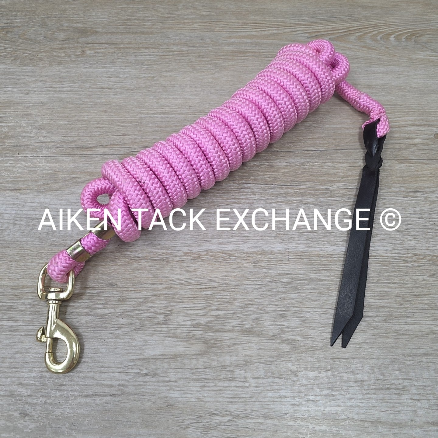 Equitem Braided Nylon Lead Rope with Leather Popper