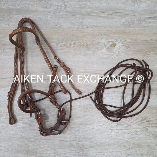 Kuda Saddlery Leather Bridle with Matching Bit Holder