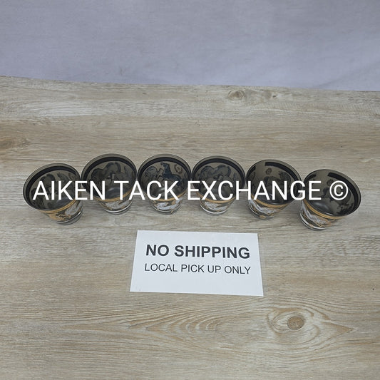 Vintage Culver Gold Wild Horse Glasses, Set of 6