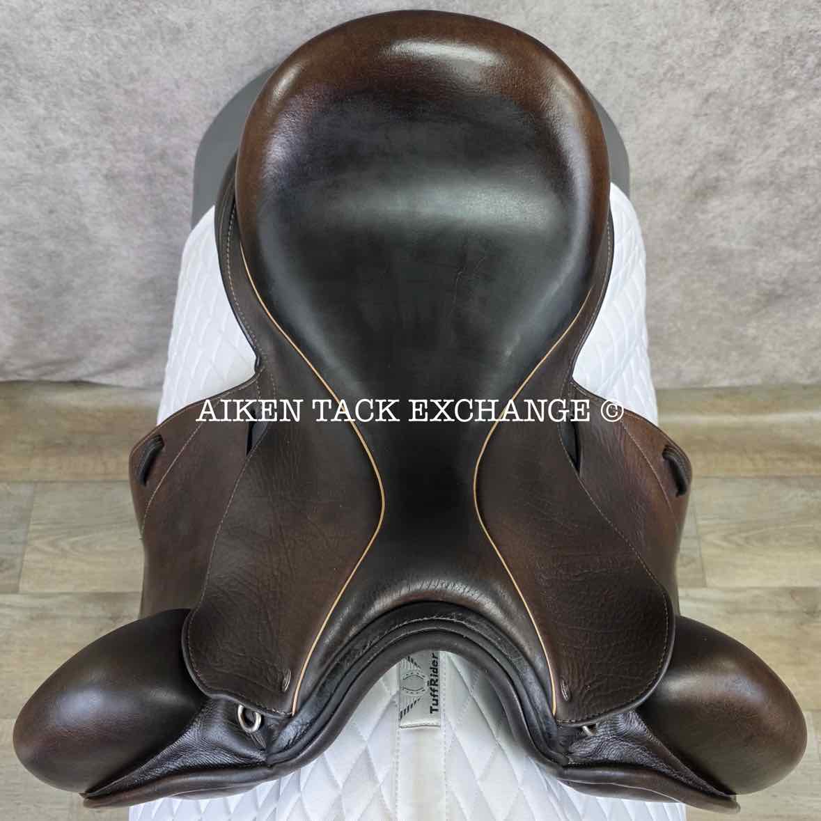 **SOLD** 2015 Custom Saddlery Icon Flight Monoflap Dressage Saddle, 17.5" Seat,  Adjustable Tree, Wool Flocked Panels