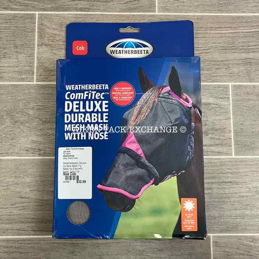 Weatherbeeta Deluxe Durable Mesh Fly Mask No Ears with Nose, Size Cob