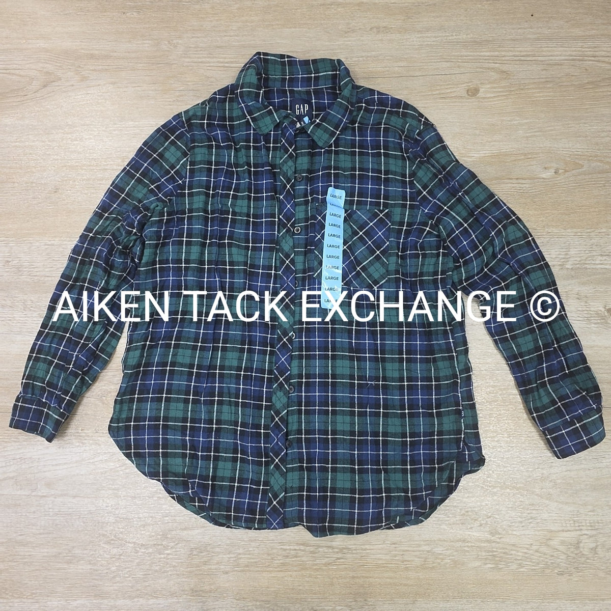 GAP Relaxed Fit Flannel Top, Size Large
