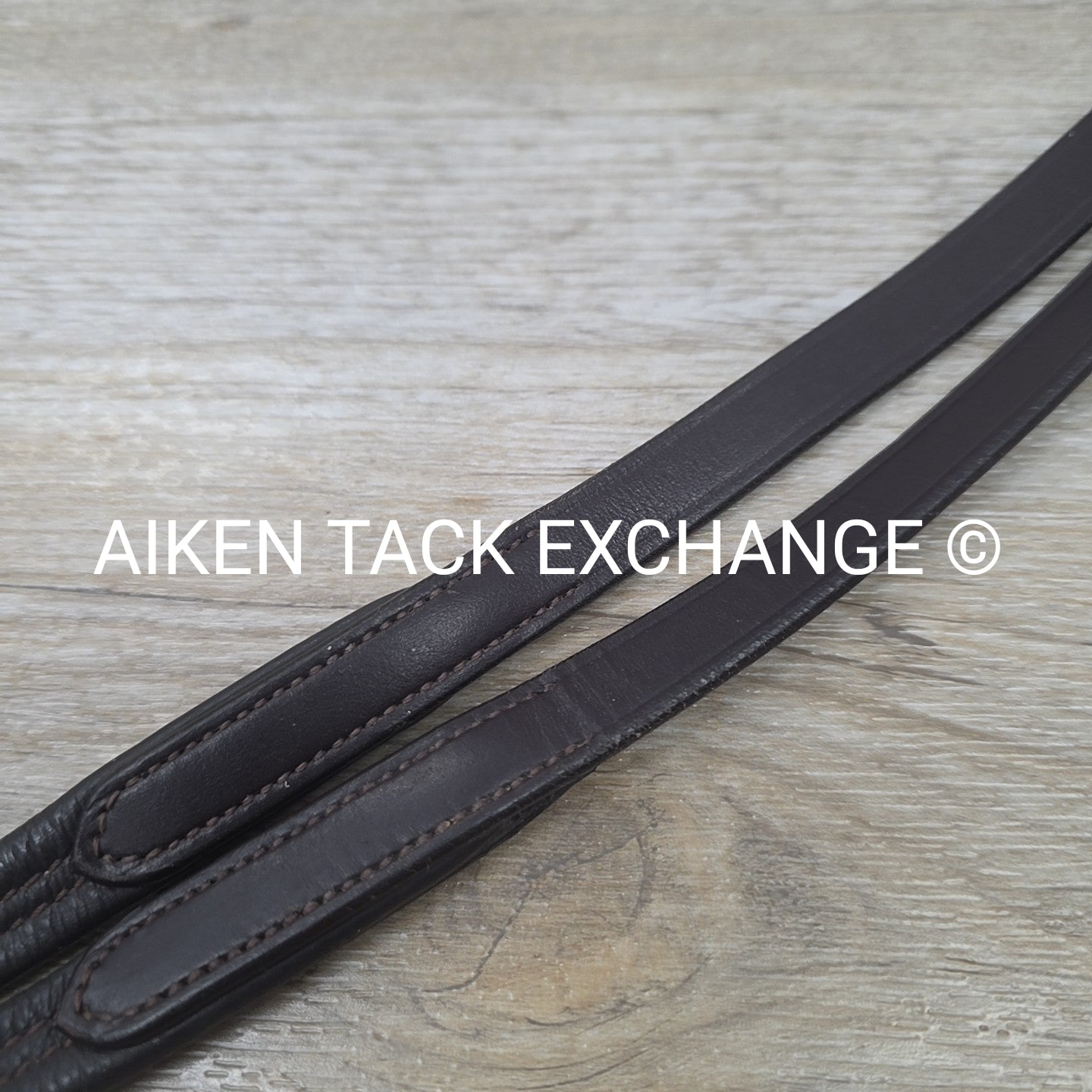 Flexible Fit Padded Leather Reins, Brown, Cob