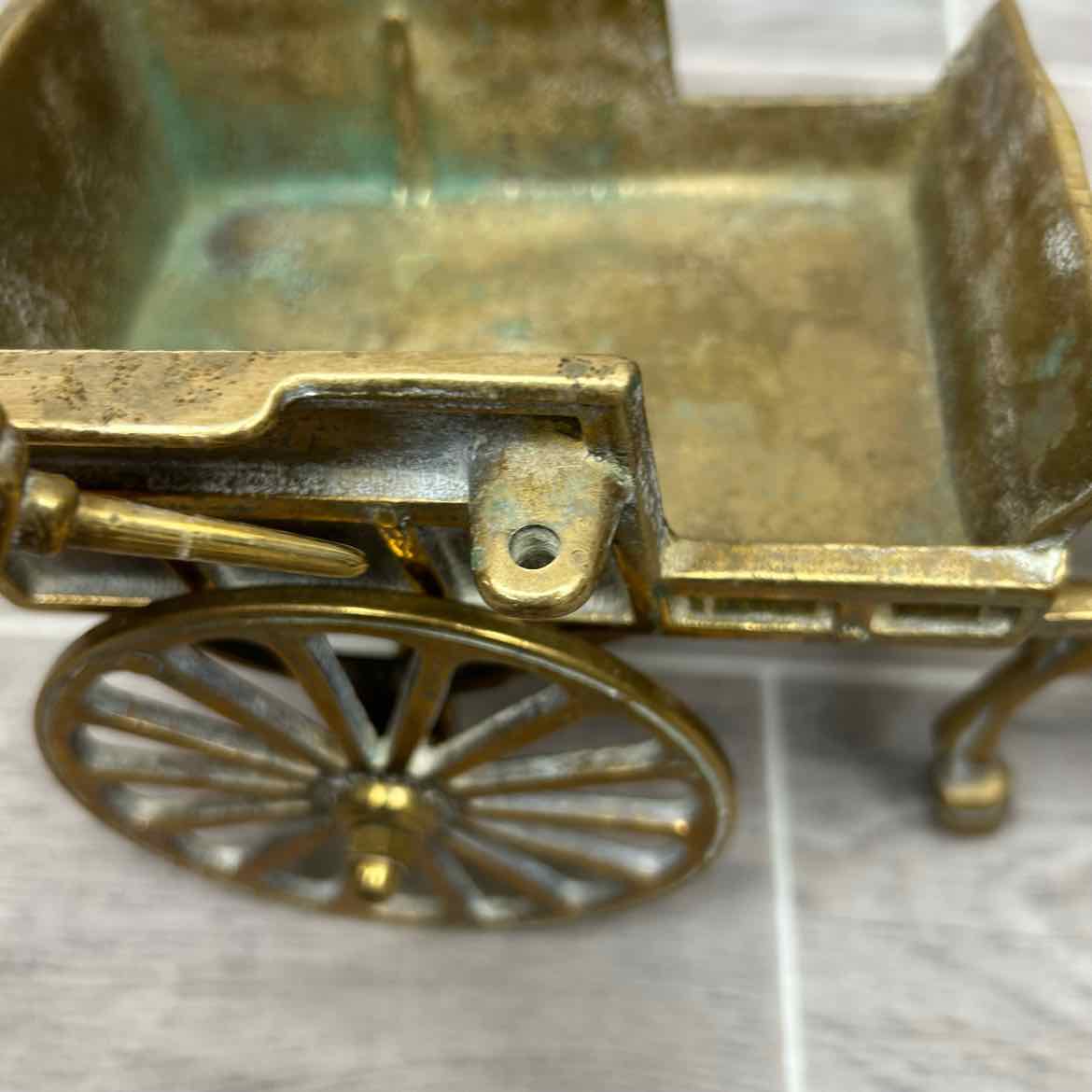 Brass Horse & Buggy Figurine