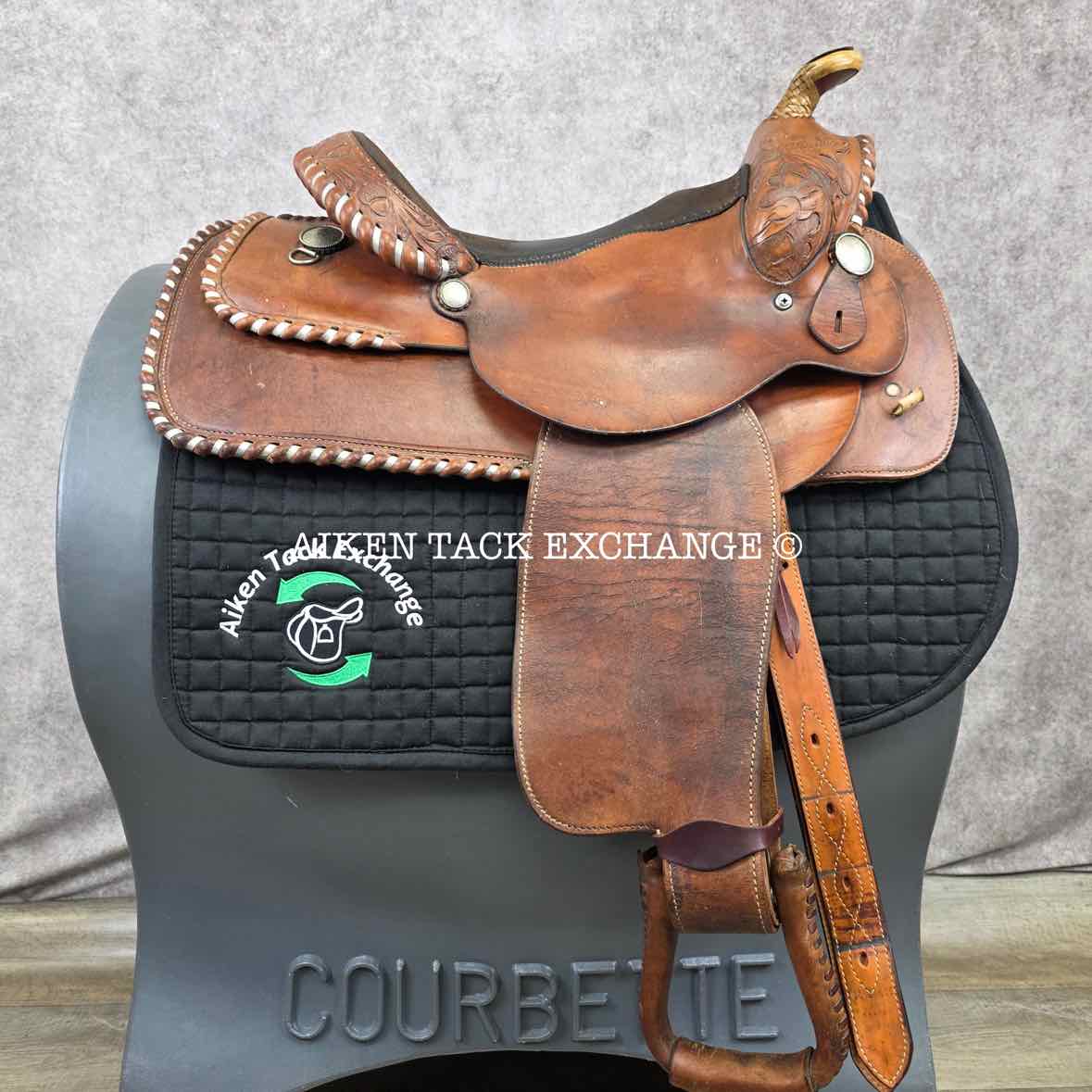 CC Saddlery Charles Crawley Western Saddle, 15.5" Seat, Wide Tree - Full QH Bars
