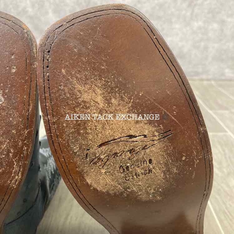 Lagrange Ostrich Square Toe Western Boot, Size 7
