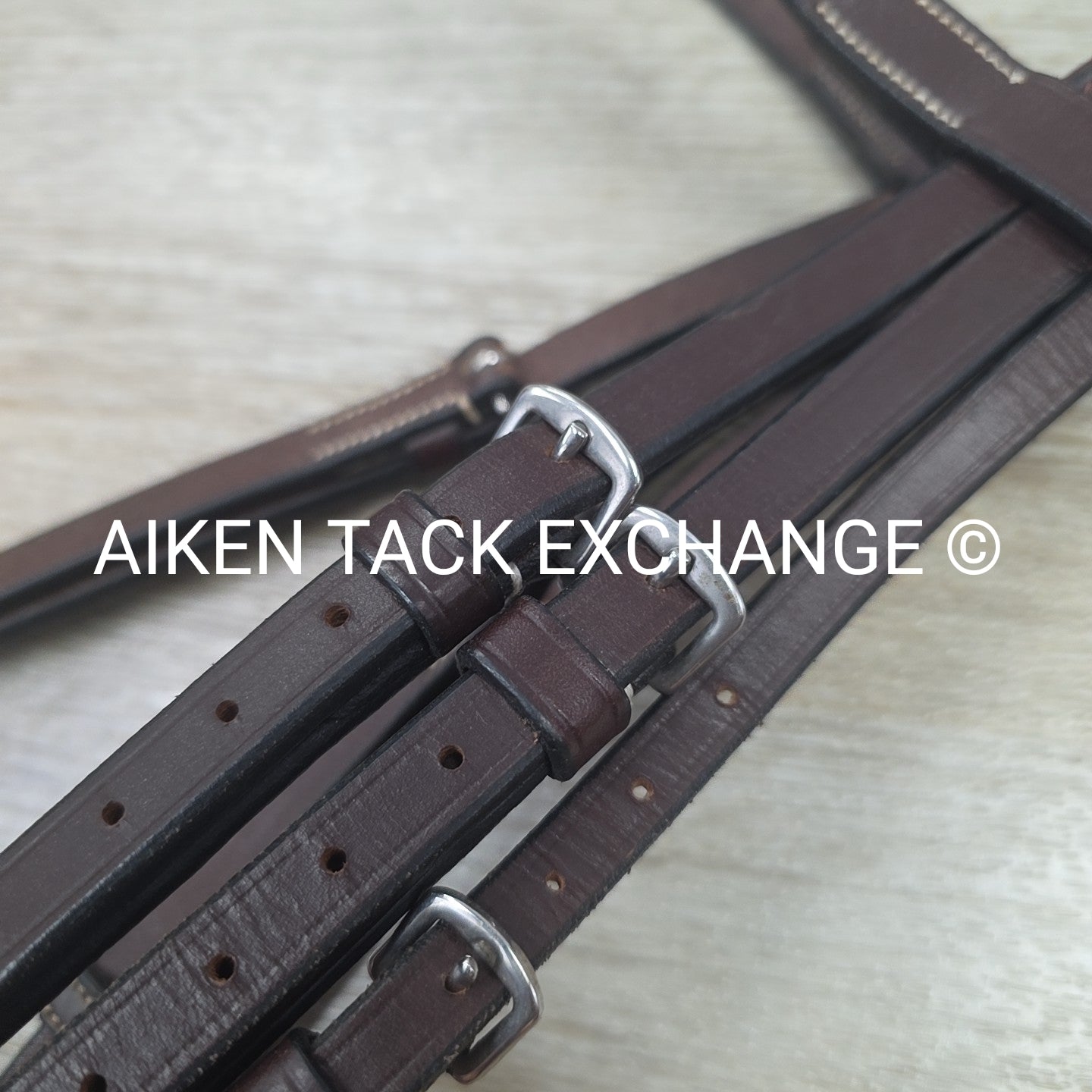 Monocrown Flat Hunt Bridle, No Reins, Brown, Oversize