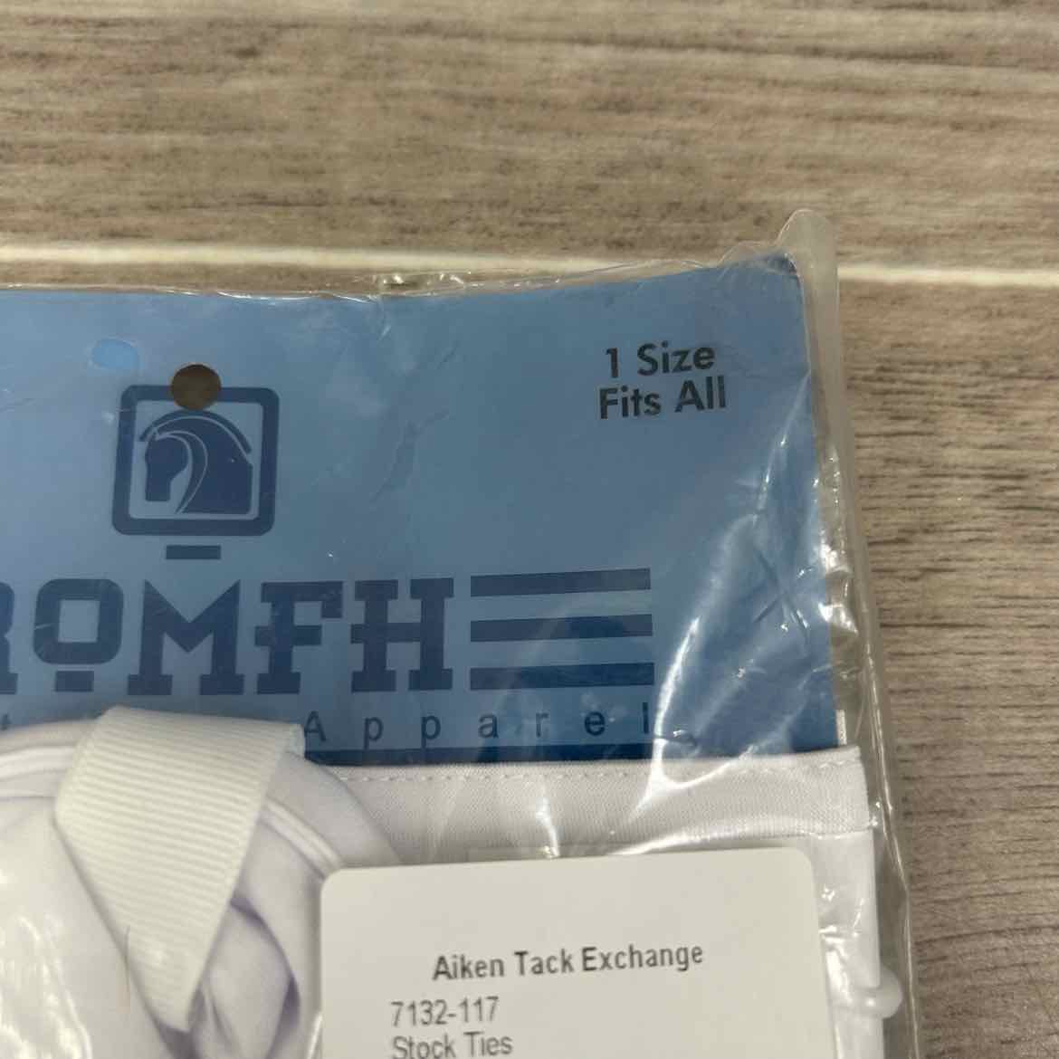 Romfh Pre Tied Stock Tie, White, One Size, Brand New