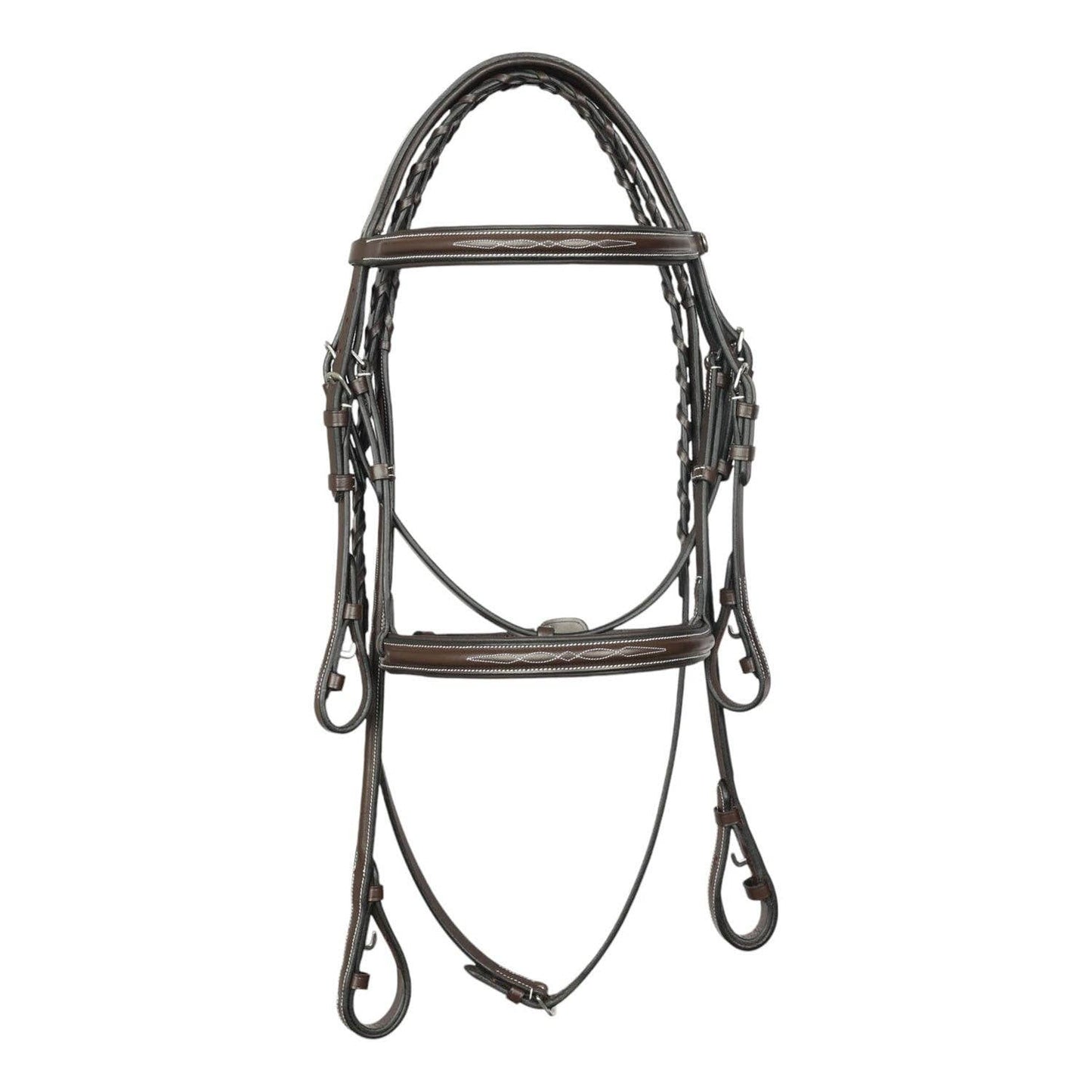 Henri de Rivel Pro Fancy Raised Comfort Crown Padded Bridle: Havana / Pony