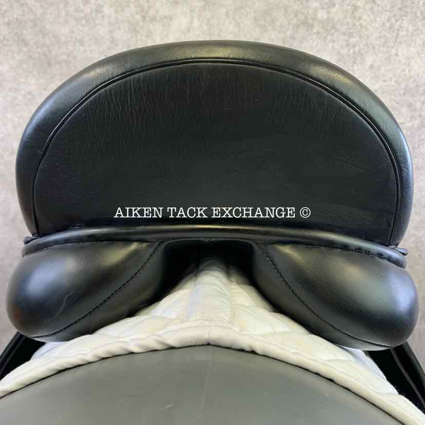 **SOLD** 2004 Custom Saddlery VLX Dressage Saddle, 17.5" Seat, Adjustable Tree, Wool Flocked Panels, Buffalo Leather