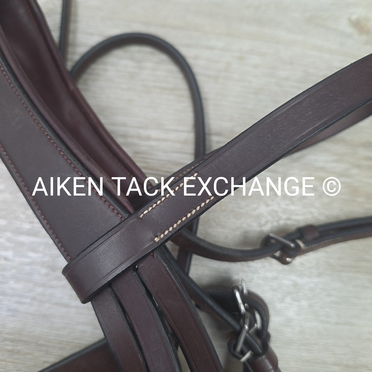Monocrown Flat Hunt Bridle, No Reins, Brown, Oversize