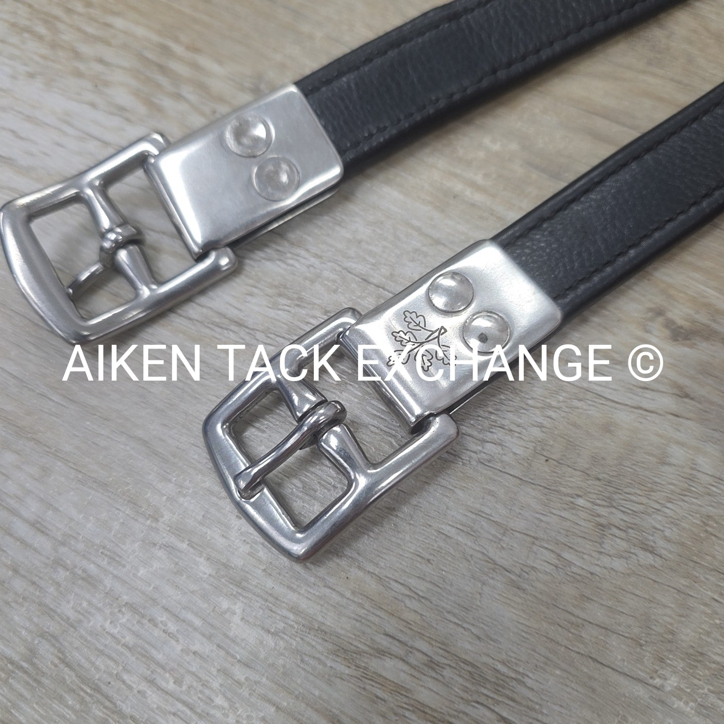 KL Select Black Oak Calf Lined Stirrup Leathers, Black, 54"