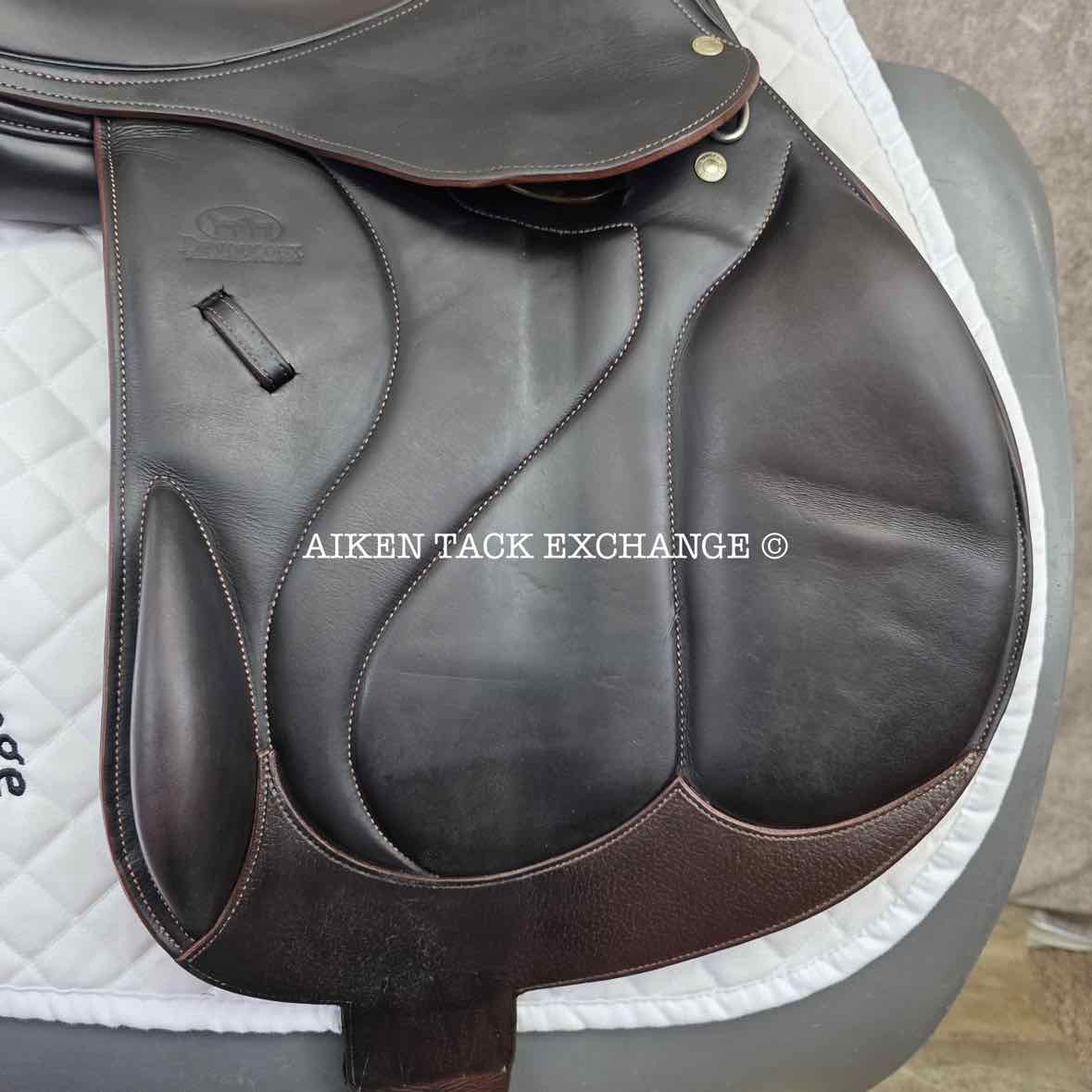 2012 Devoucoux Chiberta Monoflap Jump Saddle, 18" Seat, Medium Wide Tree, 3AR Flap, Foam Panels, Full Buffalo Leather