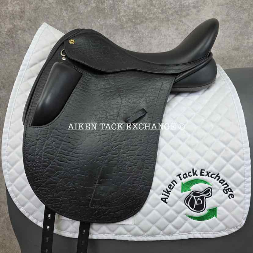 **SOLD** 2022 Black Country Optima Dressage Saddle, 17.5" Seat, MW/W Tree, Wool Flocked Serge Panels