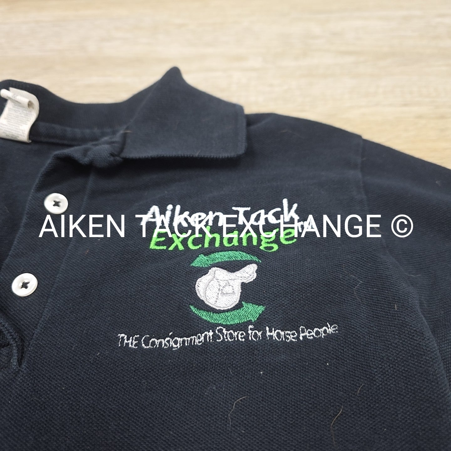 Short Sleeve Collared Polo Shirt with ATE Logo, Women's Size Medium