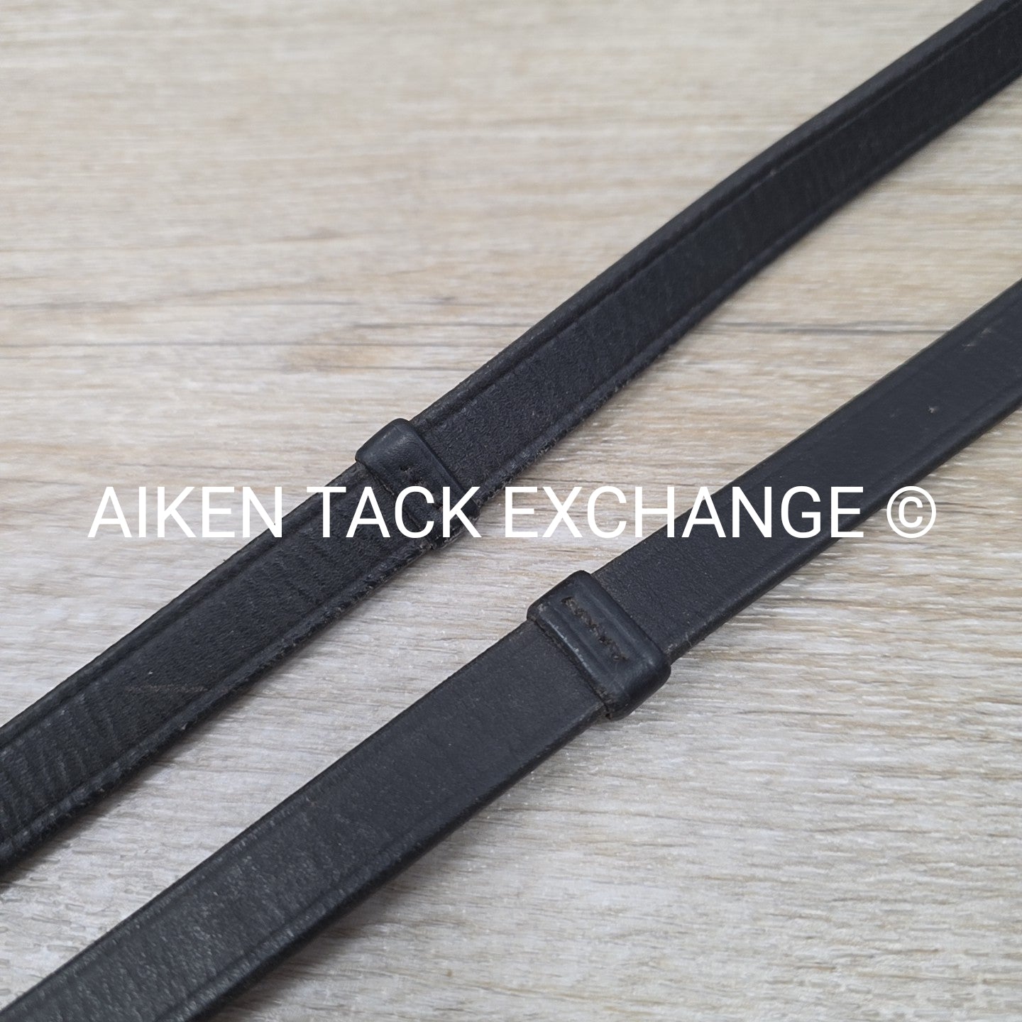 Leather Reins with Hand Stops, Black, Size Full