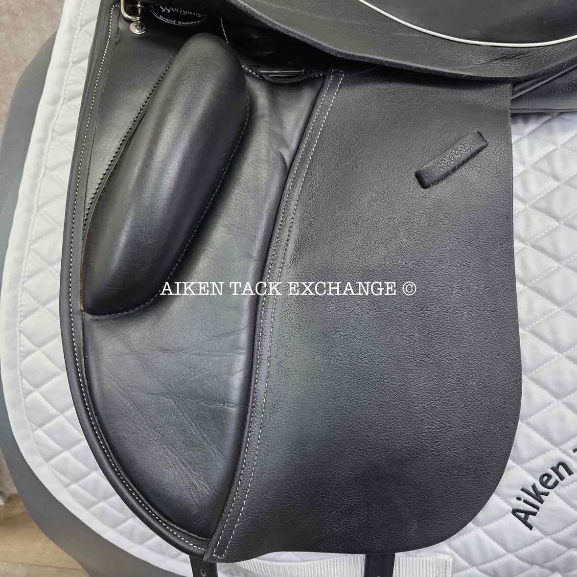 **SOLD** 2020 Custom Saddlery Wolfgang Solo Dressage Saddle, 18" Seat, Adjustable Tree - Set to Wide, Wool Flocked Panels