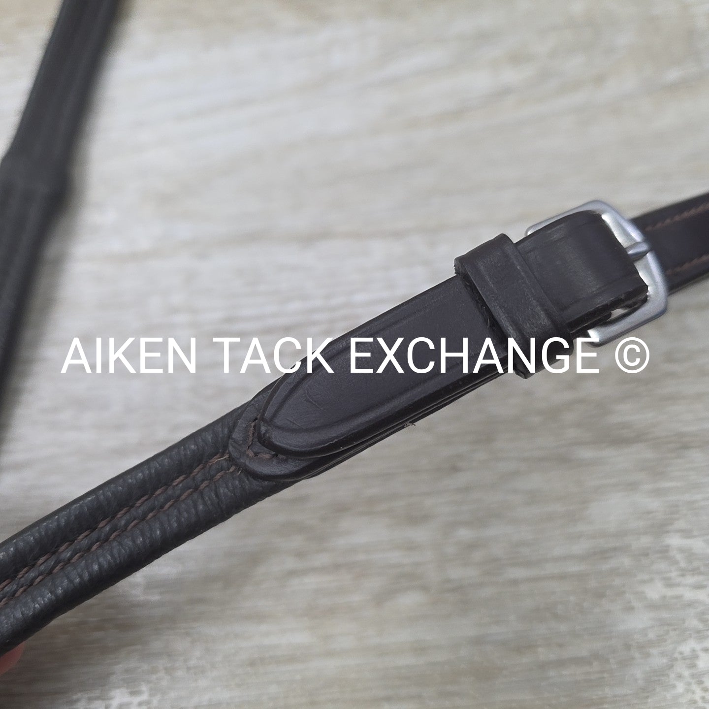 Flexible Fit Padded Leather Reins, Brown, Cob