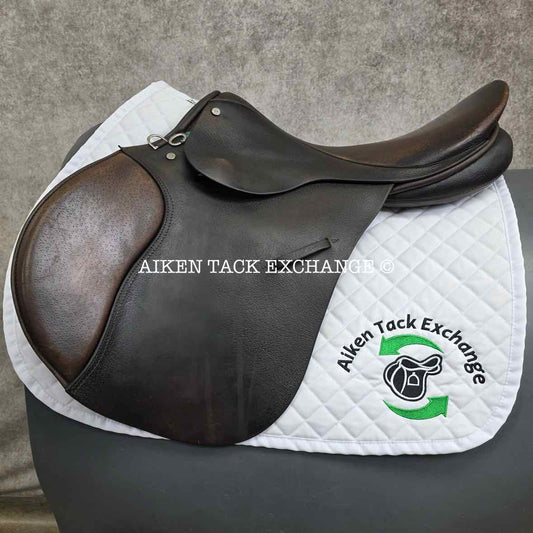 Ainsley Chester Jump Saddle, 17" Seat, Forward Flap, Medium Tree, Wool Flocked Panels