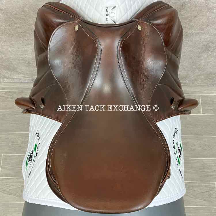 2001 Devoucoux Chiberta Monoflap Jump Saddle, 17.5" Seat, 2A Flap, M/MW Tree, Foam Panels