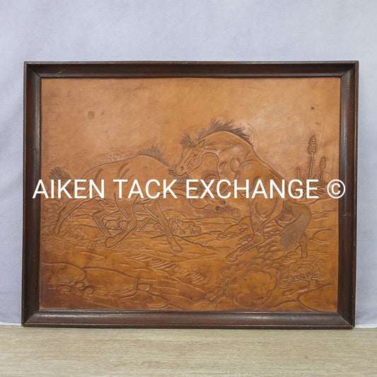 Al Stohlman Hand Tooled Leather Wall Decor, 24" x 9"
