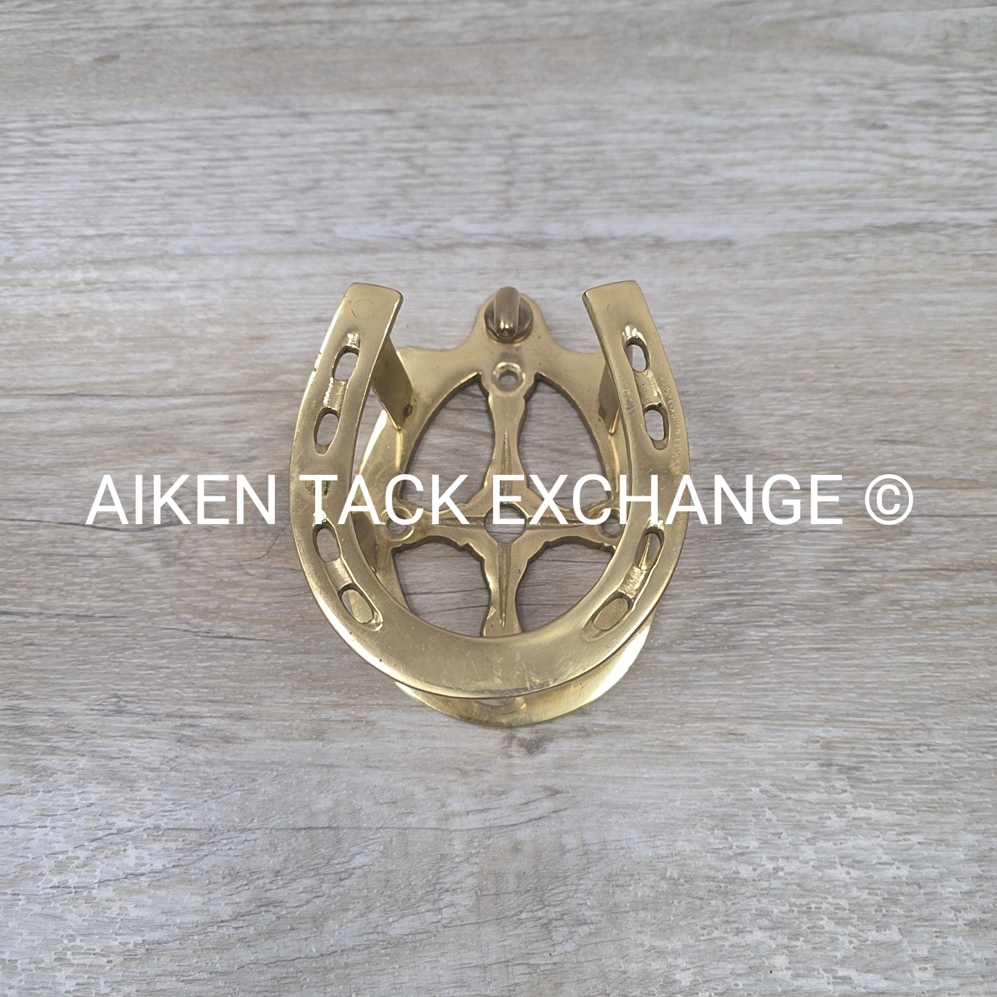 Brass Double Horseshoe Bridle Rack