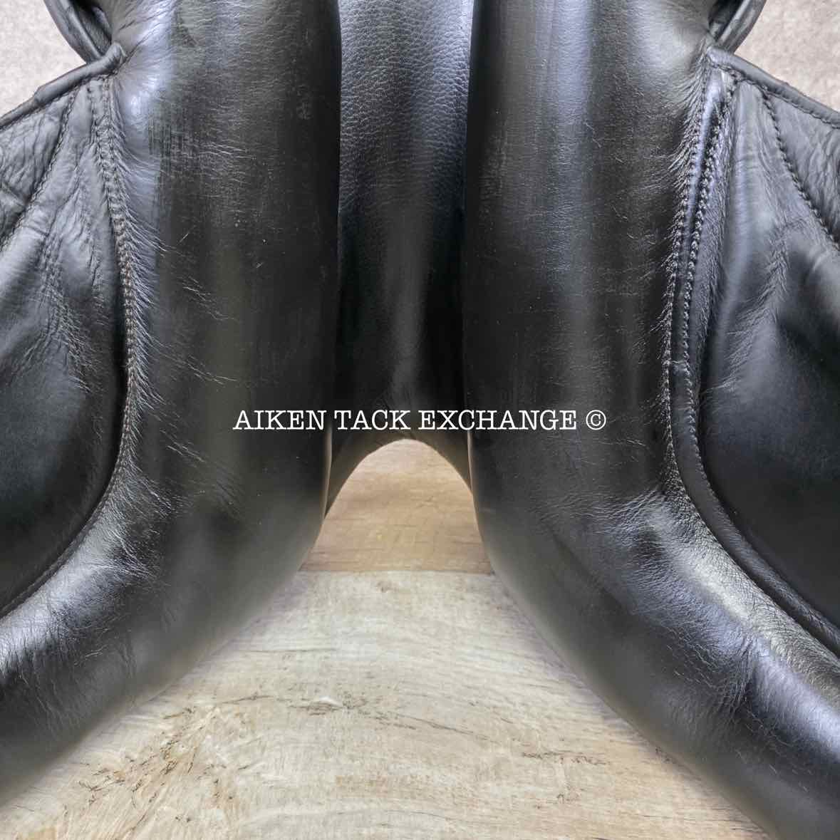 2017 Custom Saddlery Wolfgang Omni Monoflap Dressage Saddle, 17.5" Seat, Adjustable Tree, Wool Flocked Panels