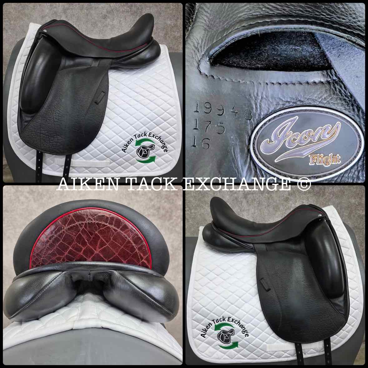 2018 Custom Saddlery Icon Flight Monoflap Dressage Saddle, 17.5" Seat, Adjustable Tree, Wool Flocked Panels
