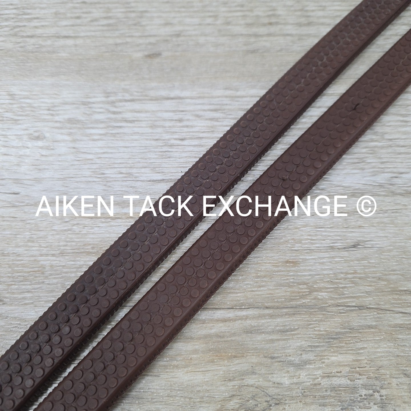 KL Select Black Oak Rubber Reins, Brown, Size Full
