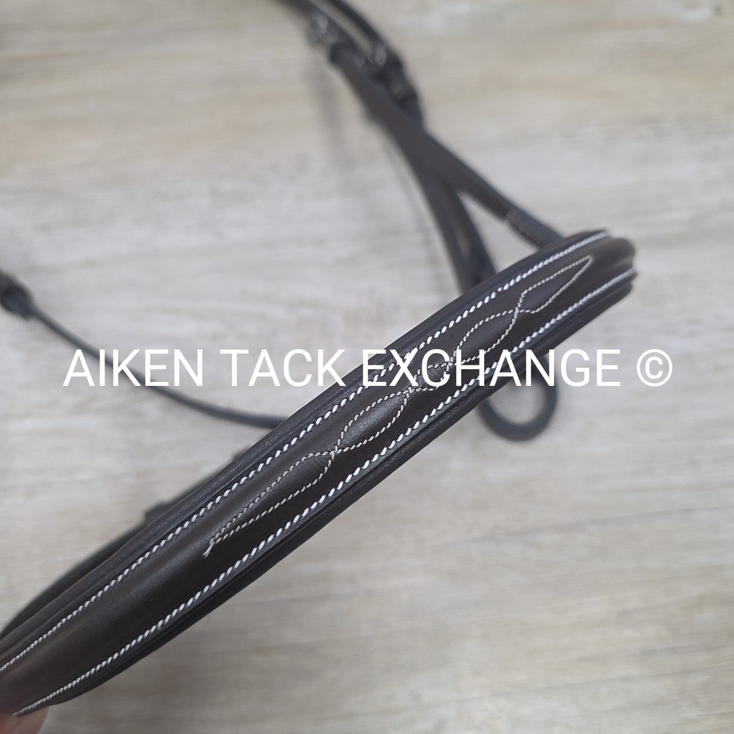 HDR Pro Mono Crown Fancy Stitch Padded Bridle with Reins, Havana Size Full/Horse