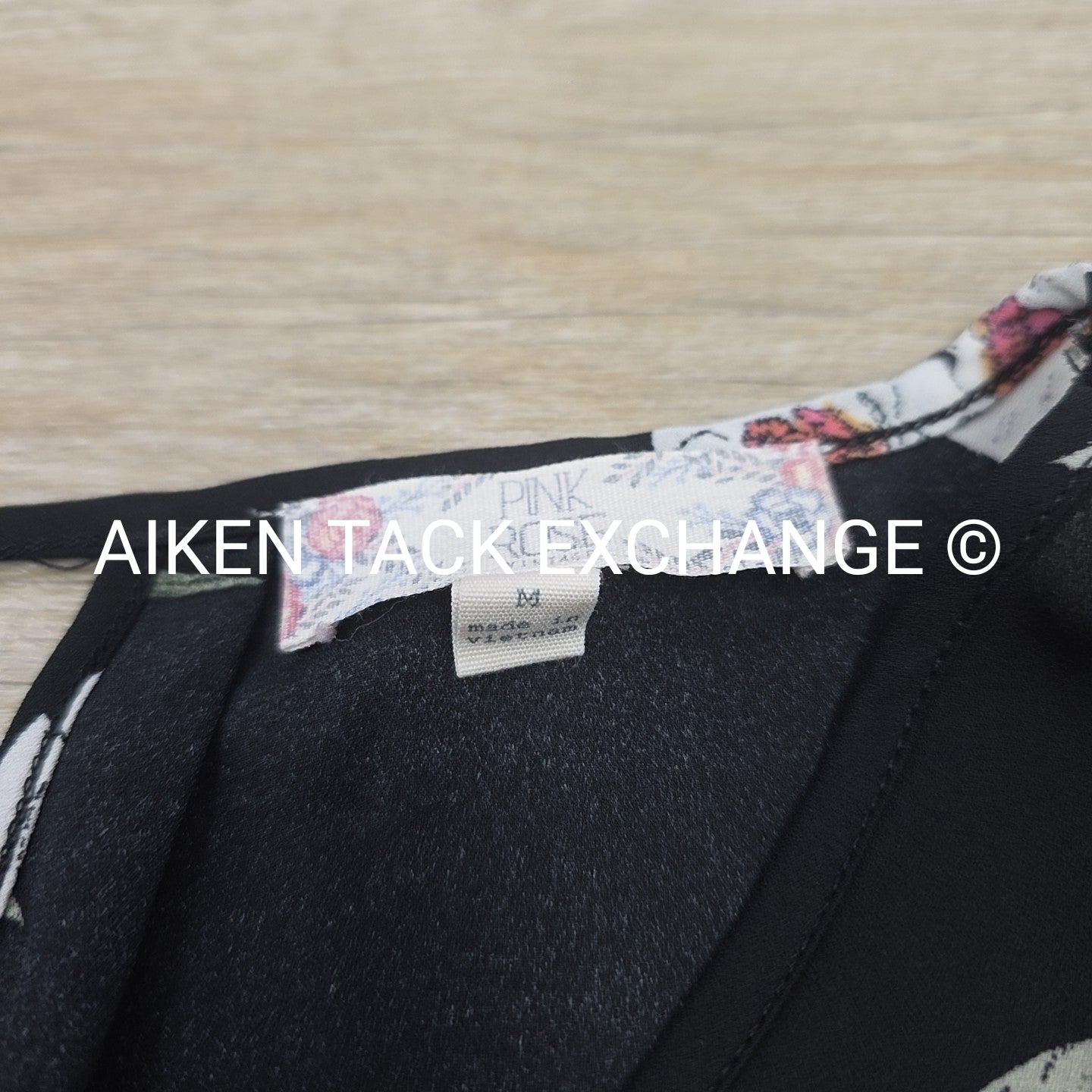 Pink Rose Vintage Short Sleeve Blouse, Women's Medium