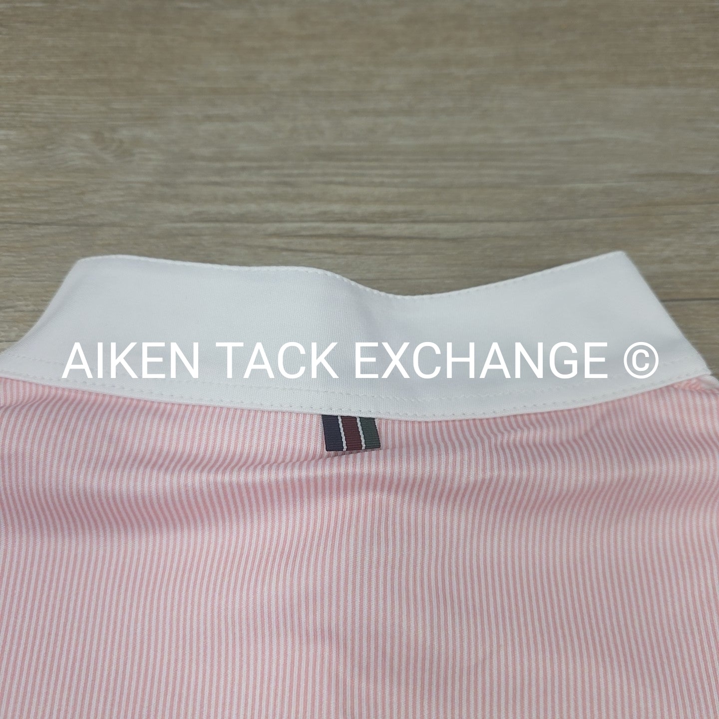 Espoir Stripes in Rose Pleated Long Sleeve Show Shirt, Women's Large