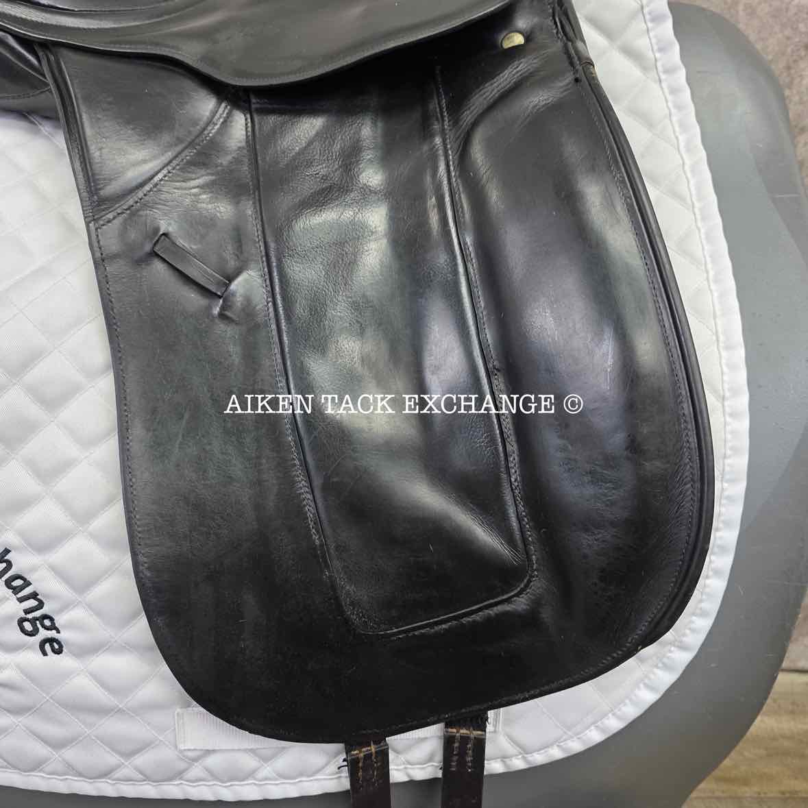 1986 Kieffer Udo Lange Dressage Saddle, 17" Seat, Narrow Tree, Wool Flocked Panels