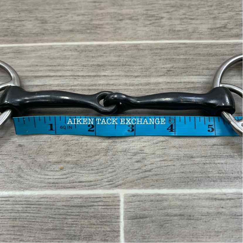 Trammell Sweet Iron Single Joint Fixed Cheek Beval Loop Gag Bit 4.5"