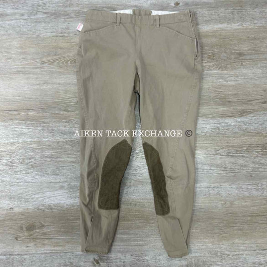 Tailored Sportsman Side Zip Knee Patch Breeches, Size 32