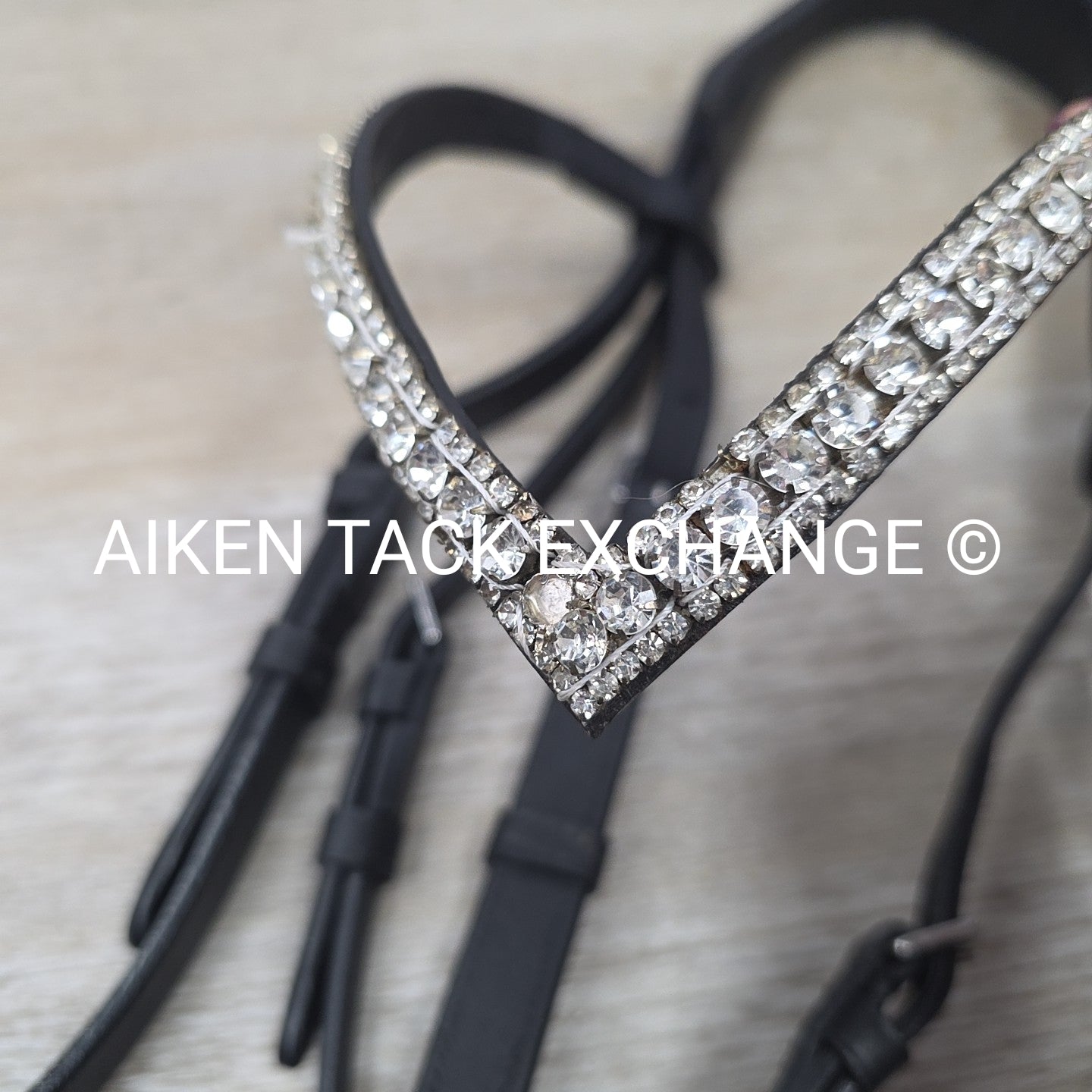 SmartPak Harwich Ergonomic Bridle with Horze Bling Browband, No Reins, Black, Si