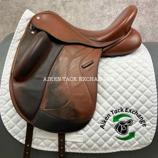 **SOLD** 2013 Custom Saddlery Wolfgang Solo Dressage Saddle, 17.5" Seat, Short Flap, Adjustable Tree, Wool Flocked Panels, Vienna Leather