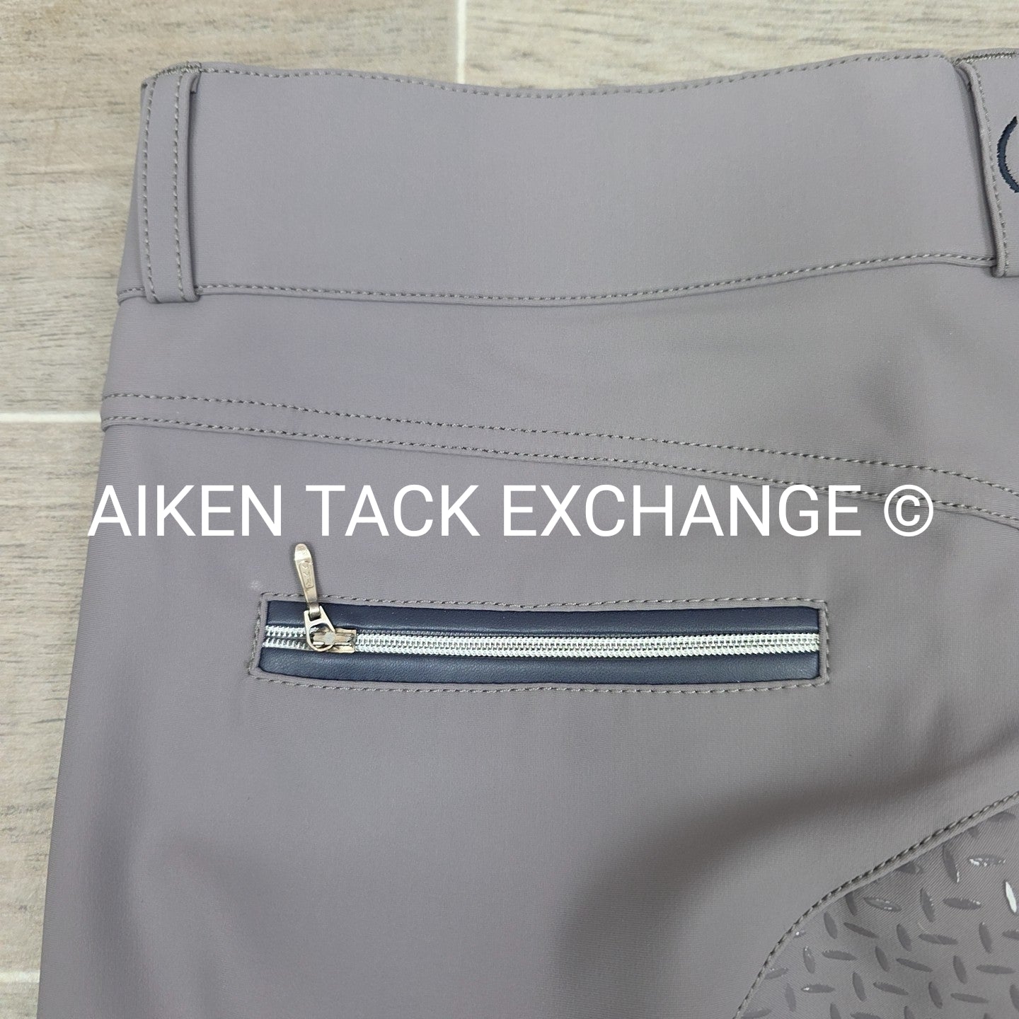 KL Select Gabrielle Full Seat Breeches, Grey/Navy, Women's Size 30R