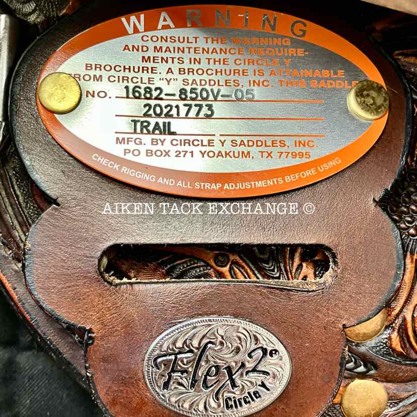 **SOLD** 2021 Circle Y 1682 Sunflower Flex2 Trail Western Saddle, 15" Seat, Flex2 Trail 5 Tree - Wide