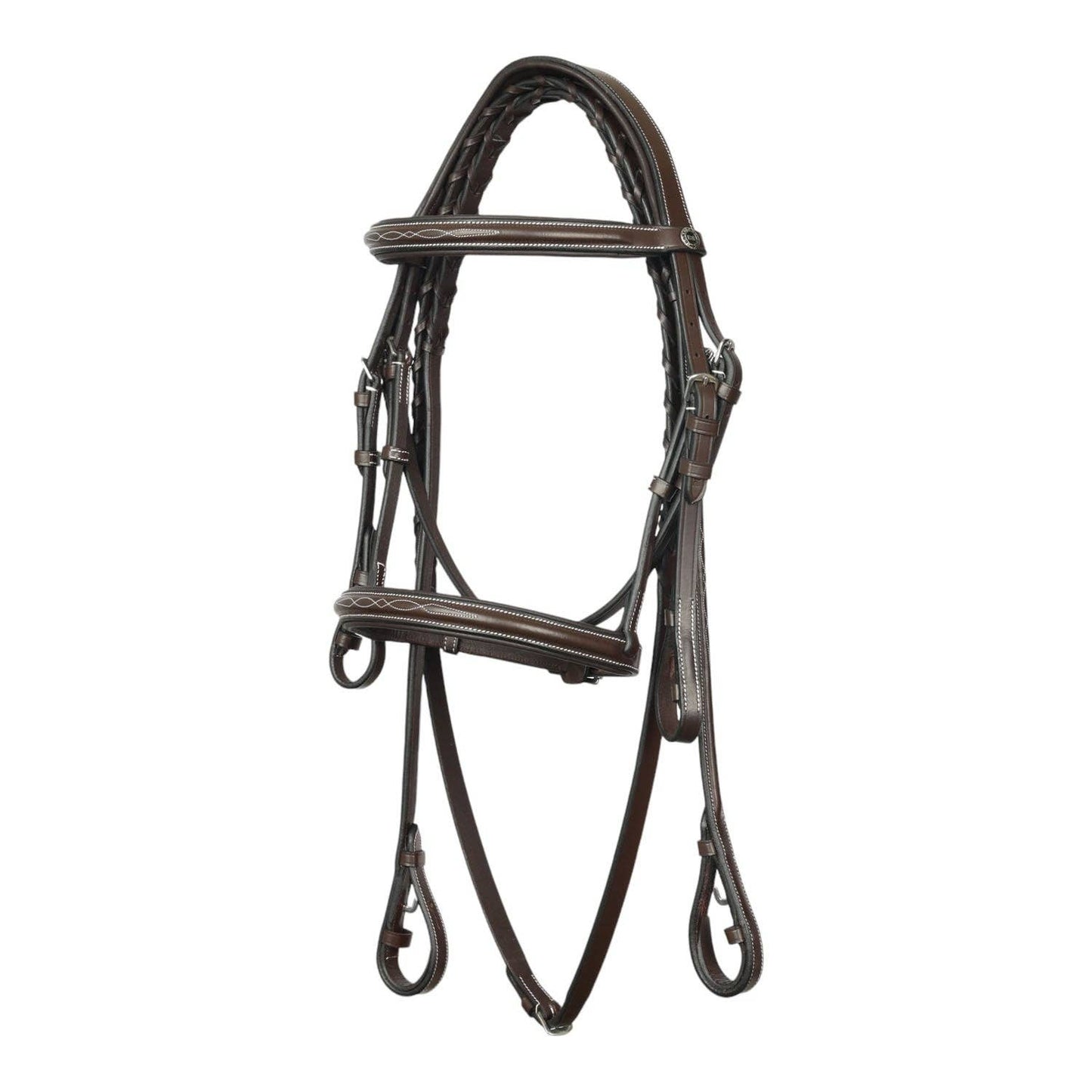 Henri de Rivel Pro Fancy Raised Comfort Crown Padded Bridle: Havana / Pony