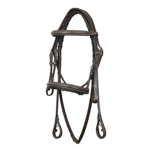 Henri de Rivel Pro Fancy Raised Comfort Crown Padded Bridle: Havana / Pony