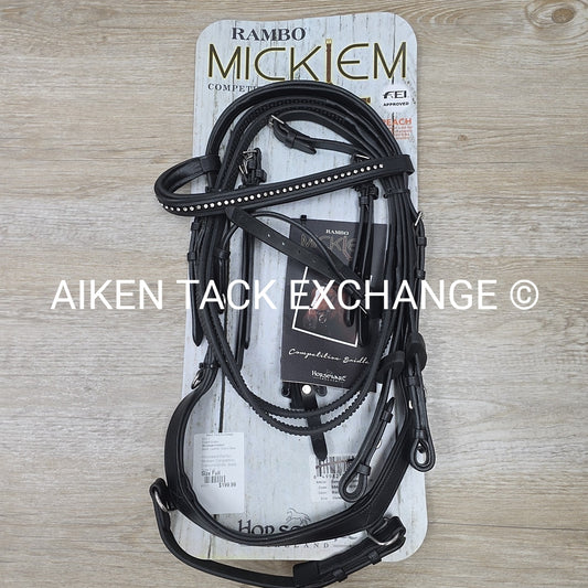 Horseware Rambo Micklem Competition Diamond Bridle, Black, Size Full