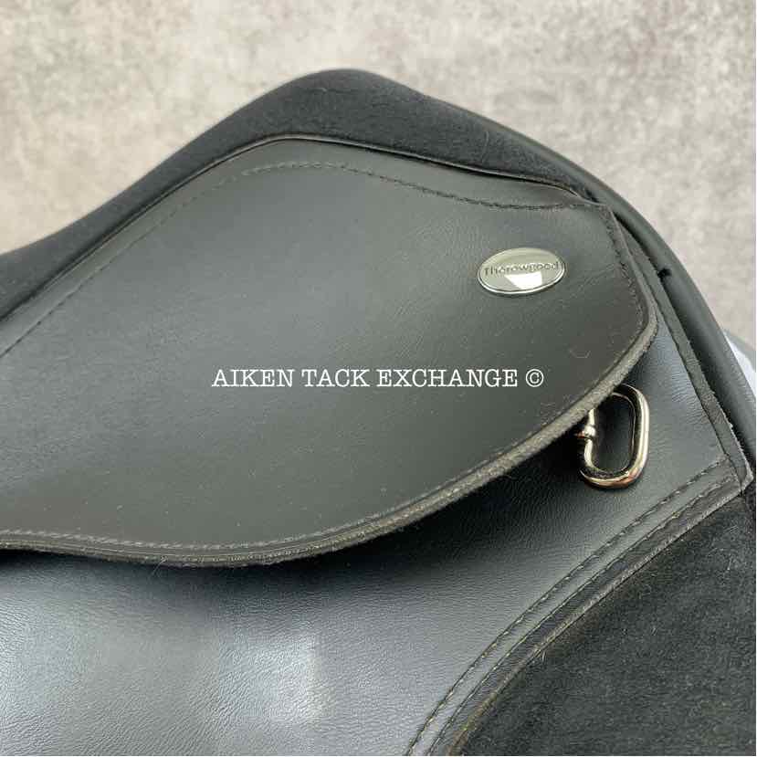 **SOLD** Thorowgood T4 Moveable Block MDR Standard Wither Dressage Saddle, 17.5" Seat, Adjustable Tree - Changeable Gullet, Wool Flocked Panels