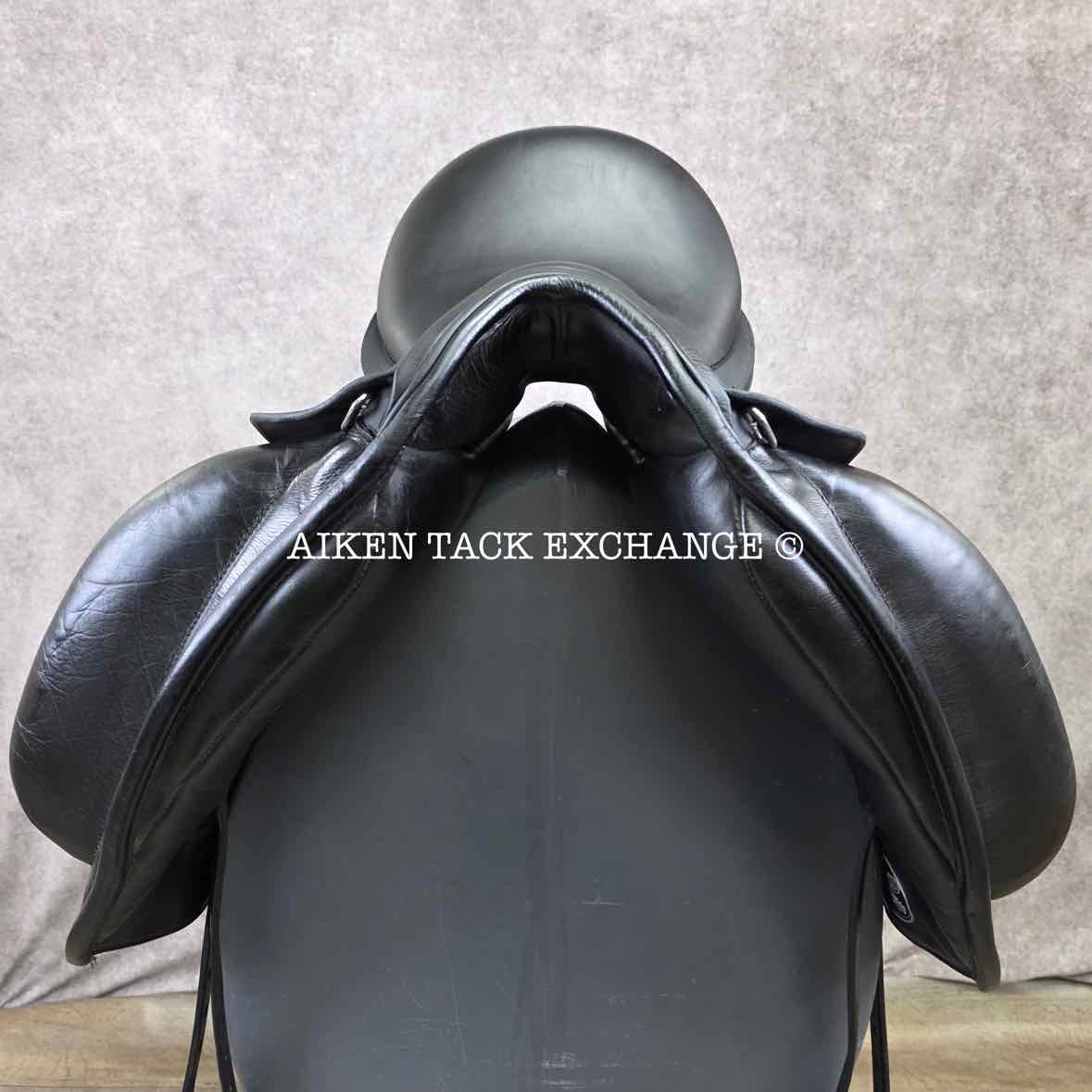 2012 Custom Saddlery Icon Flight Monoflap Dressage Saddle, 17.5" Seat, Adjustable Tree, Wool Flocked Panels