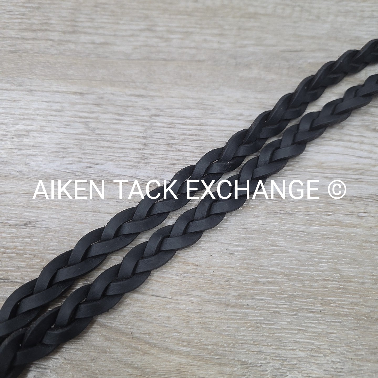 Plaited Reins, Black, 56"