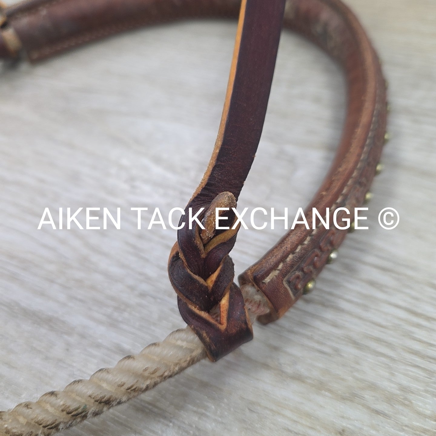 Martin Saddlery Leather Covered Rope Tie Down Noseband