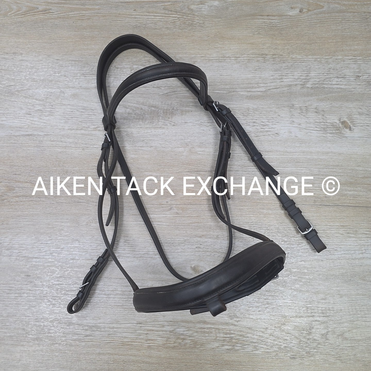 Plain Raised Bridle, Missing Flash Strap, No Reins, Oversize