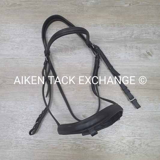 Plain Raised Bridle, Missing Flash Strap, No Reins, Oversize