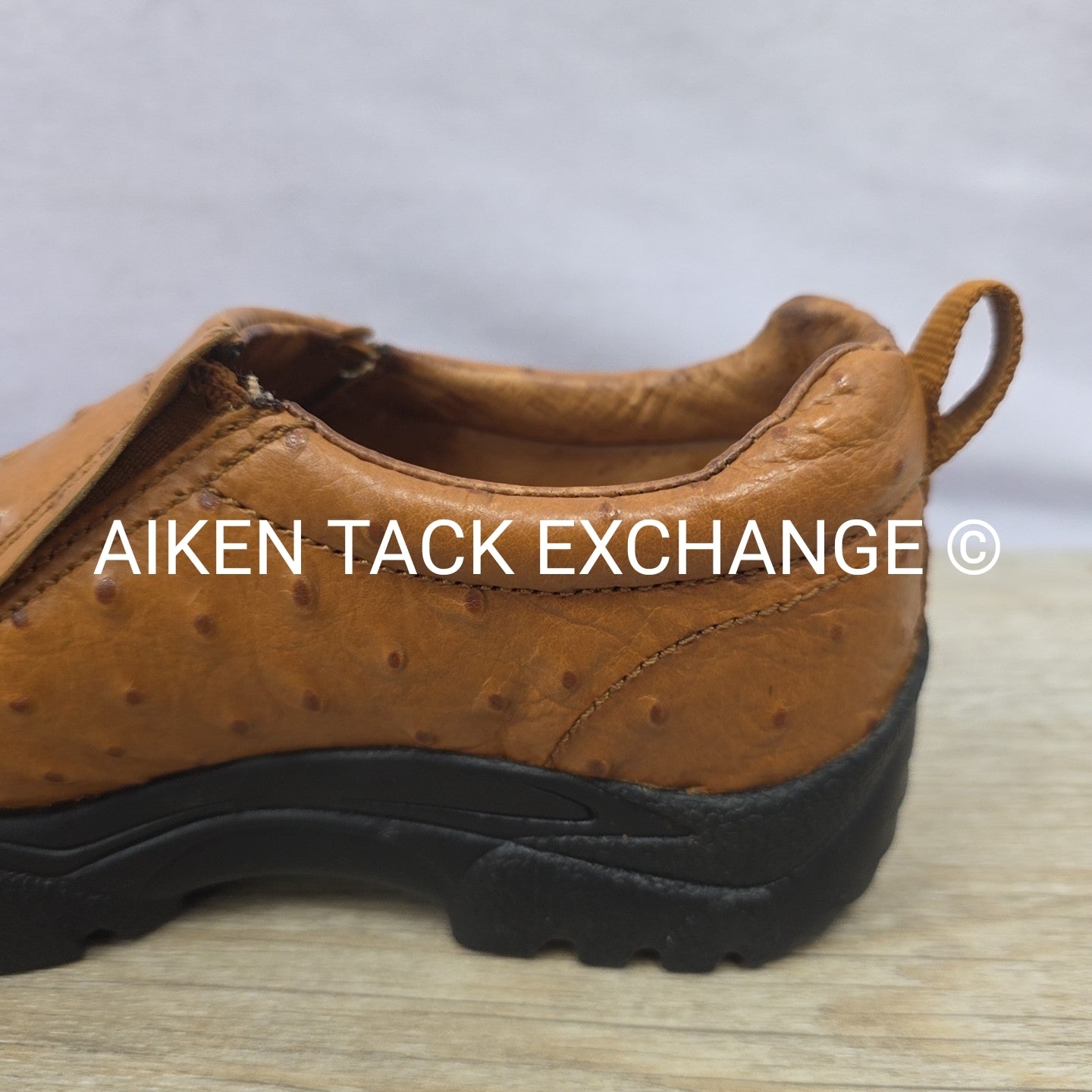 Roper Performance Sport Slip On Shoes, Tan Faux Ostrich, Women's 6